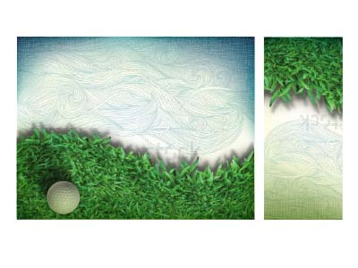 Trade Show "look" for a Golf Event - Option B golf graphic design grass illustration signage trade show waves