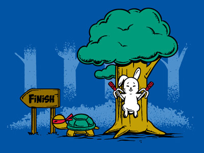 The Second Race art cartoon chow hon lam cute design flying mouse flying mouse 365 funny illustration lol ninja ninja turtle pop culture rabbit race t shirt tee turtle rabbit race witty