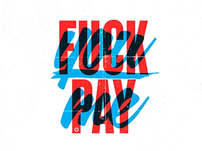 F*ck you - Pay me andaur blue quote red sebastian typography vintage