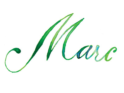 Marc lettering script typography watercolor