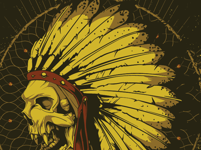 Poster Sneak Peek (8.1) anonymous ink idea austin texas dreamcatcher headdress poster rich knepprath screen print vector