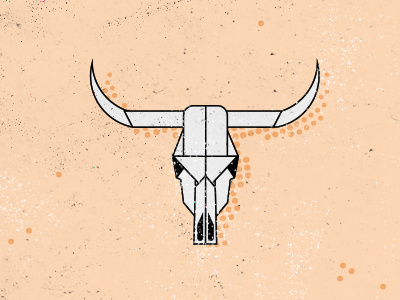 Sunday Skull bull desert geometric illustration skull vector western wild west