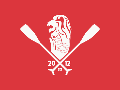 Singapore Rowing? logo merlion oar red
