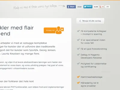 Job posting design gray job job posting orange social webdesign