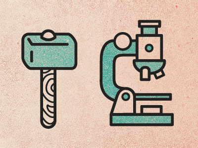 Hammer & Scope design fly solo icons illustration mfa