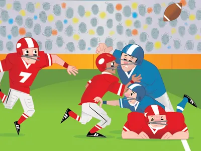 Game Day crowd digital football tackle vector