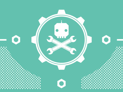 Gears And Tears cog gears print skull vector