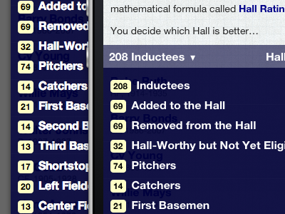 Filtering baseball infographic mobile sabermetrics