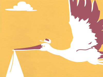 Stork Poster baby child illustration illustrator kids poster photoshop stork vintage