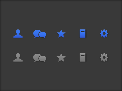 Glyphs - Butterfly App app blue book bubbles chat contacts favourites gear glyph glyphs grey icons mac person profile projects settings star ui