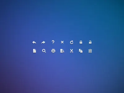 Monochrome icons - 12x12 12px 16px back clean close copy cut delete icon icons lock magnify monochrome next notepad paste pixel preview print printer px refresh remove scissors small tiny ui user interface white