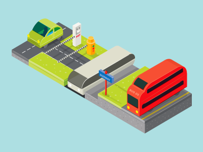 Transport icons isometric