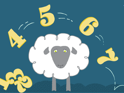 I should be sheeping... counting illustration numbers sheep sleeping word play