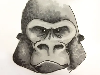 Gorilla and malice drawing gorilla malice sketch