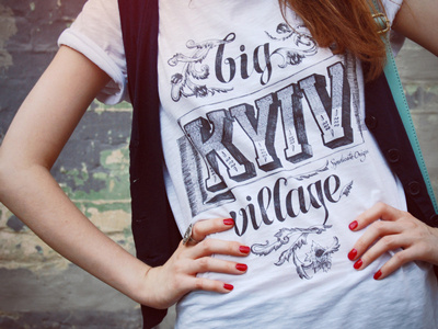 Kyiv big village. Print for Syndicate Original draw letters lettering