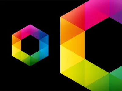 Search for an upcoming project hexagon logo logotype