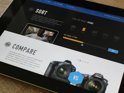 Sortable comparison elegant seagulls ipad tech technology texture ui web website