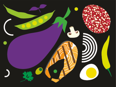 Barbaris cafe. Illustration for menu. cafe egg food illustration menu onion restaurant salmon vegetables