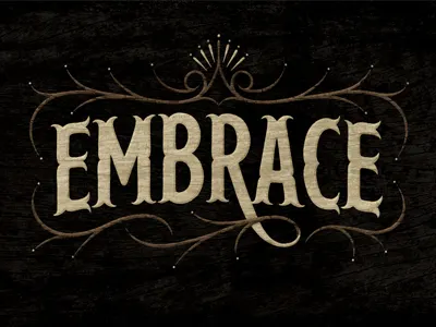 Embrace coffee made me do it embrace hand drawn lettering phrase simon ålander texture the phraseology project typography wooden