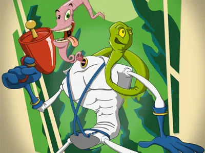 Earthworm Jim cartoon chris doug earth earthworm funny game jim tennapel video watson worm