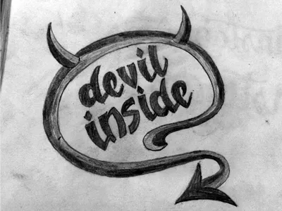 Devil Inside hand lettering intel lettering parody typography