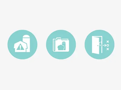 some icons... barn blue business danger door exit strategy farm folder icon plan silo