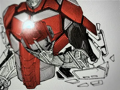 Iron Man WIP armor digital illustration iron ironman man sketch wip