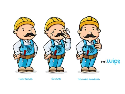 Mr. Wips Mascot analytics chrome extensions firefox google illustration mascot popular web wips.com