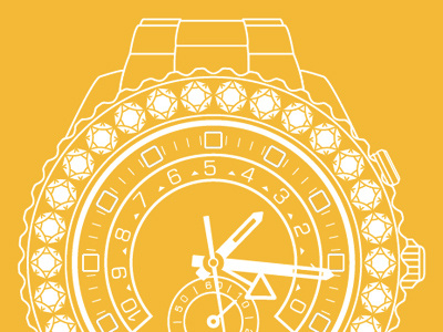 Watch bling diamonds outline rolex time vector watch