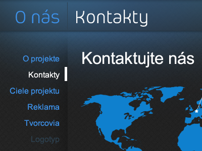 Contacts blue dark map menu