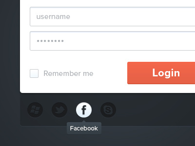 Login Form facebook icons input lewisainslie lewwis login password remember username