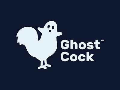 Ghost Cock Logo chicken cock ghost logo rooster spooky