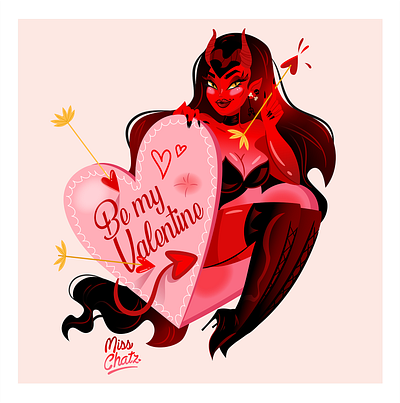 Be My Valentine PinUp be mine devil evil evol heart love lover pinup sexy valentine