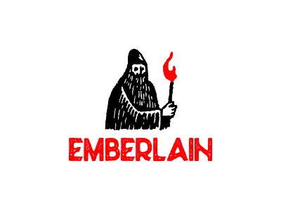 Emberlain fire flame logo wizard