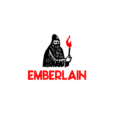 Emberlain fire flame logo wizard