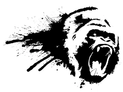 Gorilla digital painting illustration photoshop texture