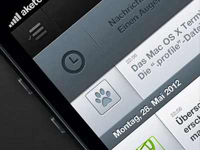 iPhone App UI. Reloaded. aketo app iphone ui