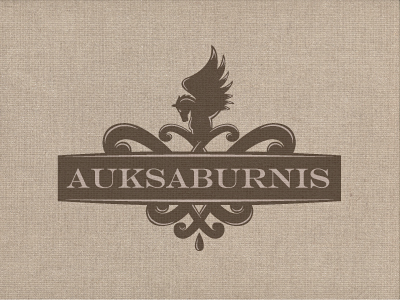 Auksaburnis auks branding gold logo