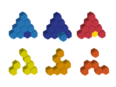 Modules 3d blocks geometric hexagon modular puzzle