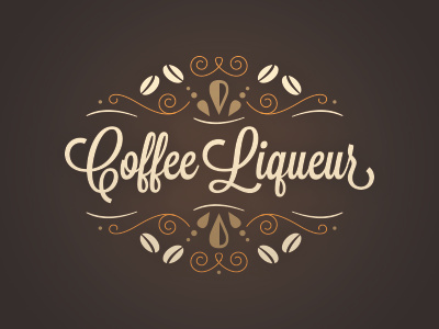 Coffee Liqueur coffee coffee beans dots lavanderia linework liqueur script shapes swirls vector