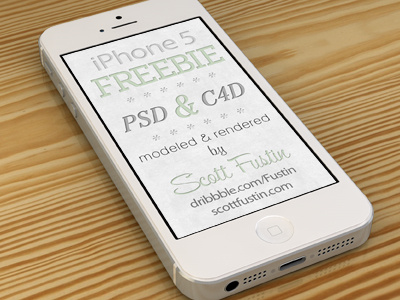 Freebie iPhone 5 apple c4d cinema 4d free freebie iphone 5 iphone5 mockup model psd