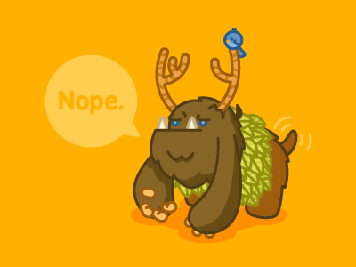 Nope. antlers bird creature illustration monster vector