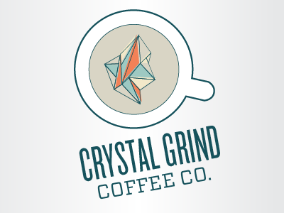 Crystal Grind Coffee Co. Revised branding coffee crystal identity logo