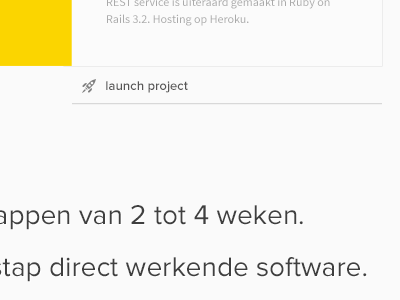 Launch clean dutch icon launch proxima rocket ui website yellow