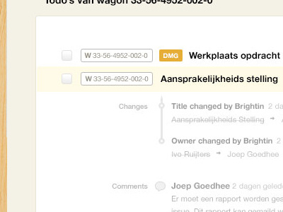 Todo history active changes check comment highlight history label texture todo ui webapp wood