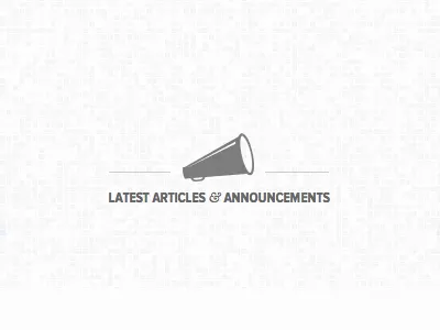 Latest Articles And Announcements ampersand helveticaneue condensed megaphone monochrome
