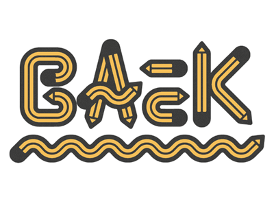 Back to School illustration typography