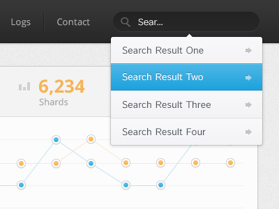 Search Drop-down blue dropdown graph hover nav bar navigation orange search statistics ui ux web