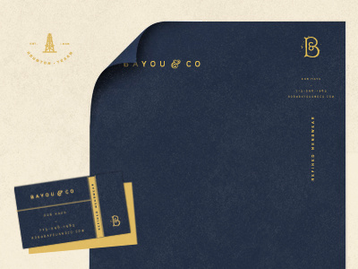 BCo ID blue gold letterhead menswear typography vintage wordmark