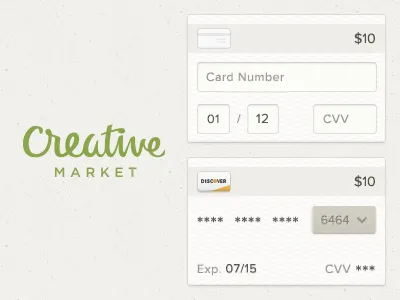 Creative Market CC card creative credit creditcard green market payment